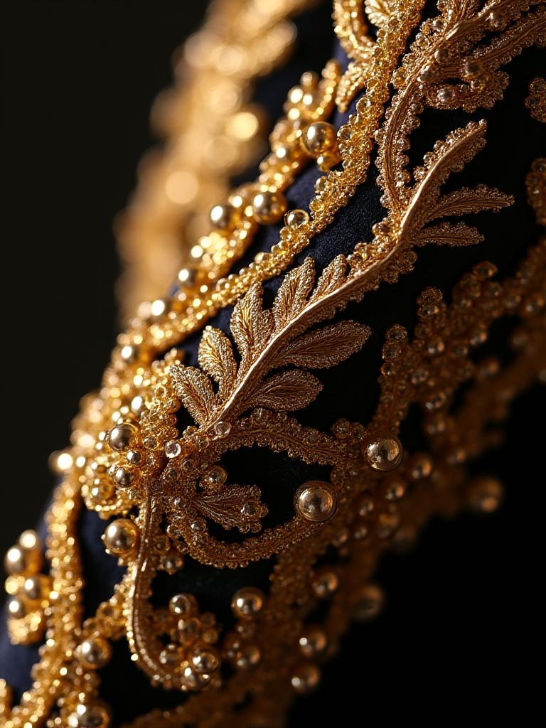Broderie or sur costume de théâtre et opéra